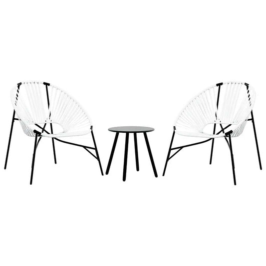 Garden Chair Set 3 pcs Black and White Poly Rattan Garden Chair Set 3 pcs Black and White Poly Rattan