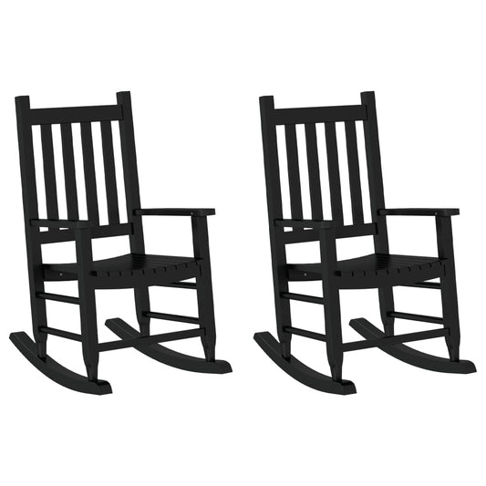 Rocking Chairs for Children 2 pcs Black Solid Wood Poplar Rocking Chairs for Children 2 pcs Black Solid Wood Poplar