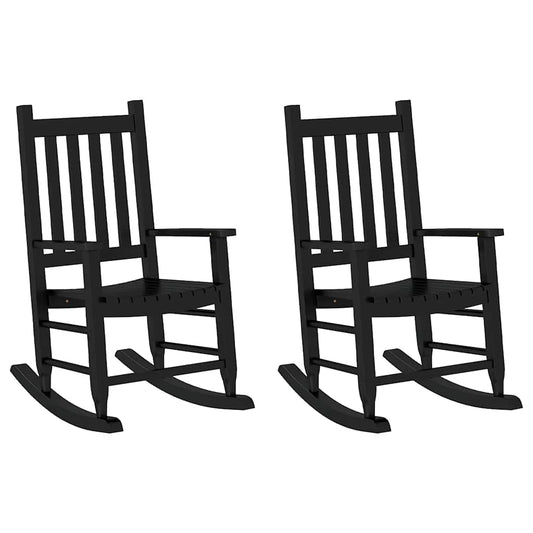 Rocking Chairs for Children 2 pcs Black Solid Wood Poplar Rocking Chairs for Children 2 pcs Black Solid Wood Poplar