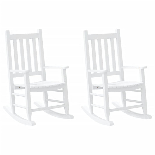 Rocking Chairs for Children 2 pcs White Solid Wood Poplar Rocking Chairs for Children 2 pcs White Solid Wood Poplar