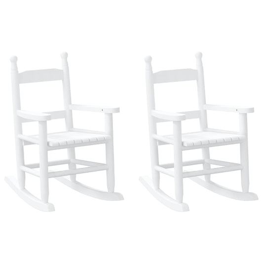 Rocking Chairs for Children 2 pcs White Solid Wood Poplar Rocking Chairs for Children 2 pcs White Solid Wood Poplar
