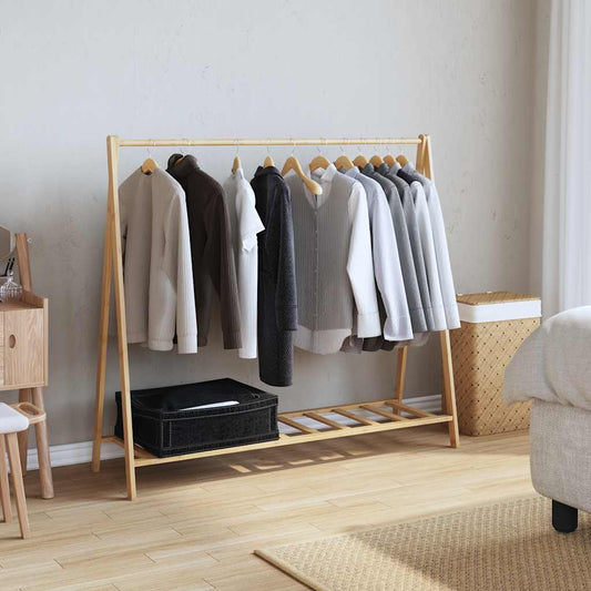 Clothes Rack with Shelves 106x34x102 cm Bamboo Clothes Rack with Shelves 106x34x102 cm Bamboo