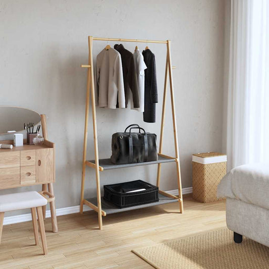 Clothes Rack with Shelves 96x45.5x150.5 cm Bamboo Clothes Rack with Shelves 96x45.5x150.5 cm Bamboo