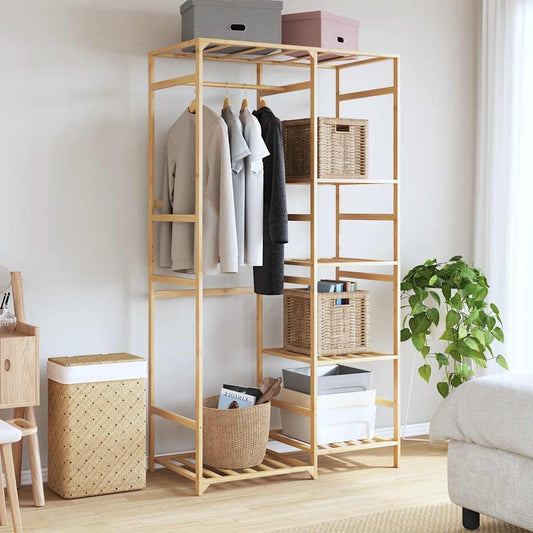 Clothes Rack with Shelves 100x50x184,5 cm Bamboo Clothes Rack with Shelves 100x50x184,5 cm Bamboo