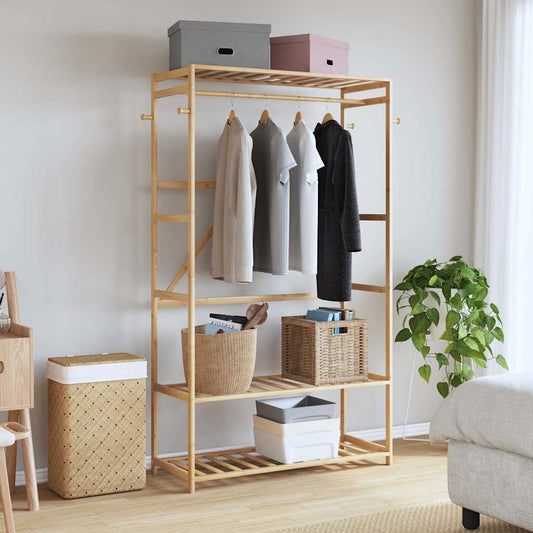 Clothes Rack with Shelves 110x40x175 cm Bamboo Clothes Rack with Shelves 110x40x175 cm Bamboo