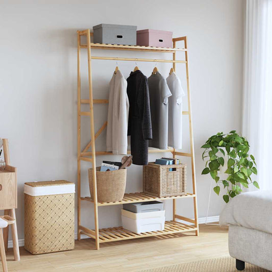 Clothes Rack with Shelves 110x40x180 cm Bamboo Clothes Rack with Shelves 110x40x180 cm Bamboo