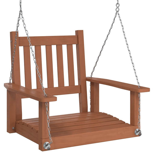 Garden Swing Chair with Metal Chains Brown Solid Wood Fir Garden Swing Chair with Metal Chains Brown Solid Wood Fir