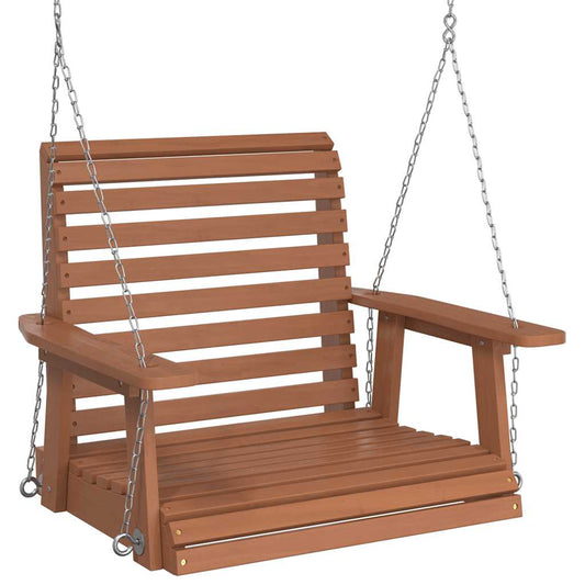 Garden Swing Chair with Metal Chains Brown Solid Wood Fir Garden Swing Chair with Metal Chains Brown Solid Wood Fir