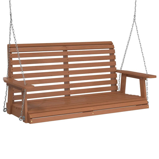 Garden Swing Bench with Metal Chains Brown Solid Wood Fir Garden Swing Bench with Metal Chains Brown Solid Wood Fir