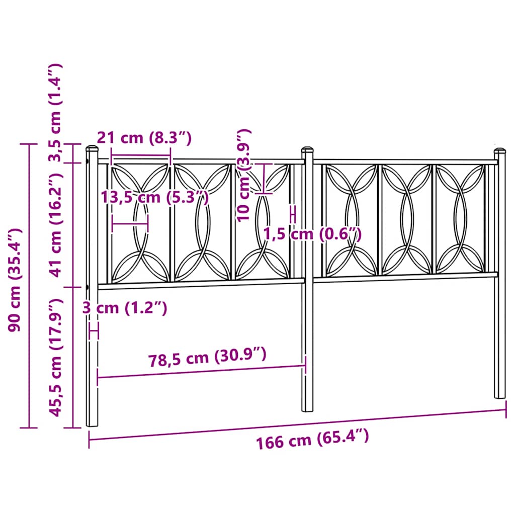 Metal Replace Headboard White 150 cm