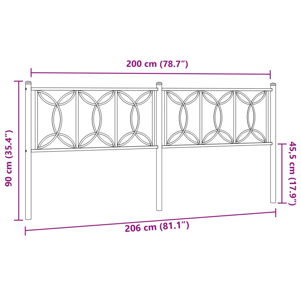 Metal Replace Headboard White 200 cm