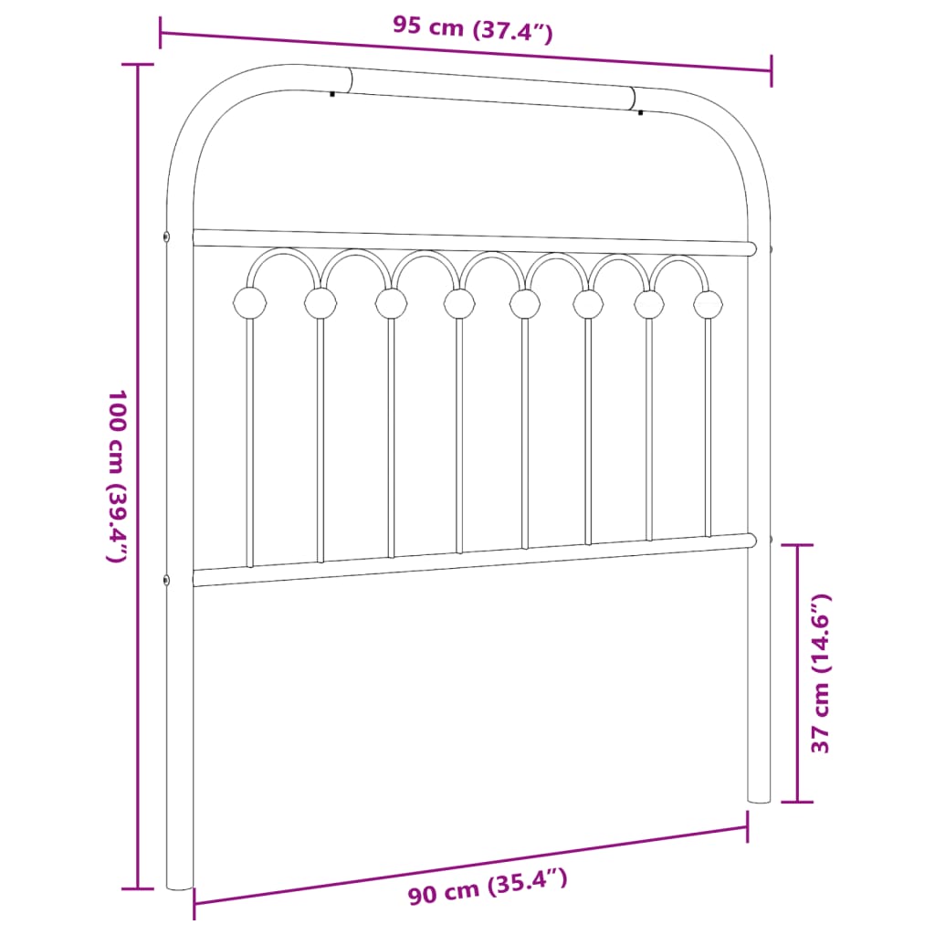 Metal Replace Headboard White 90 cm