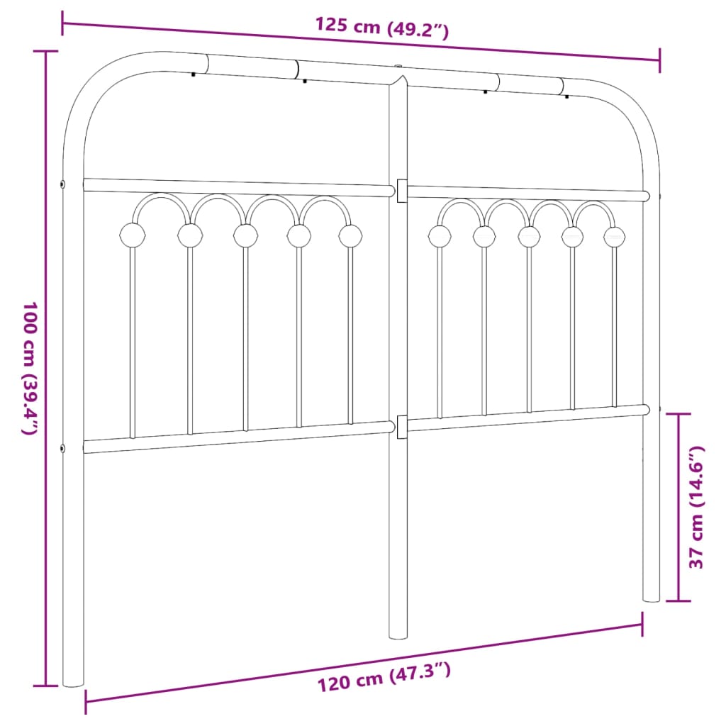 Metal Replace Headboard White 120 cm