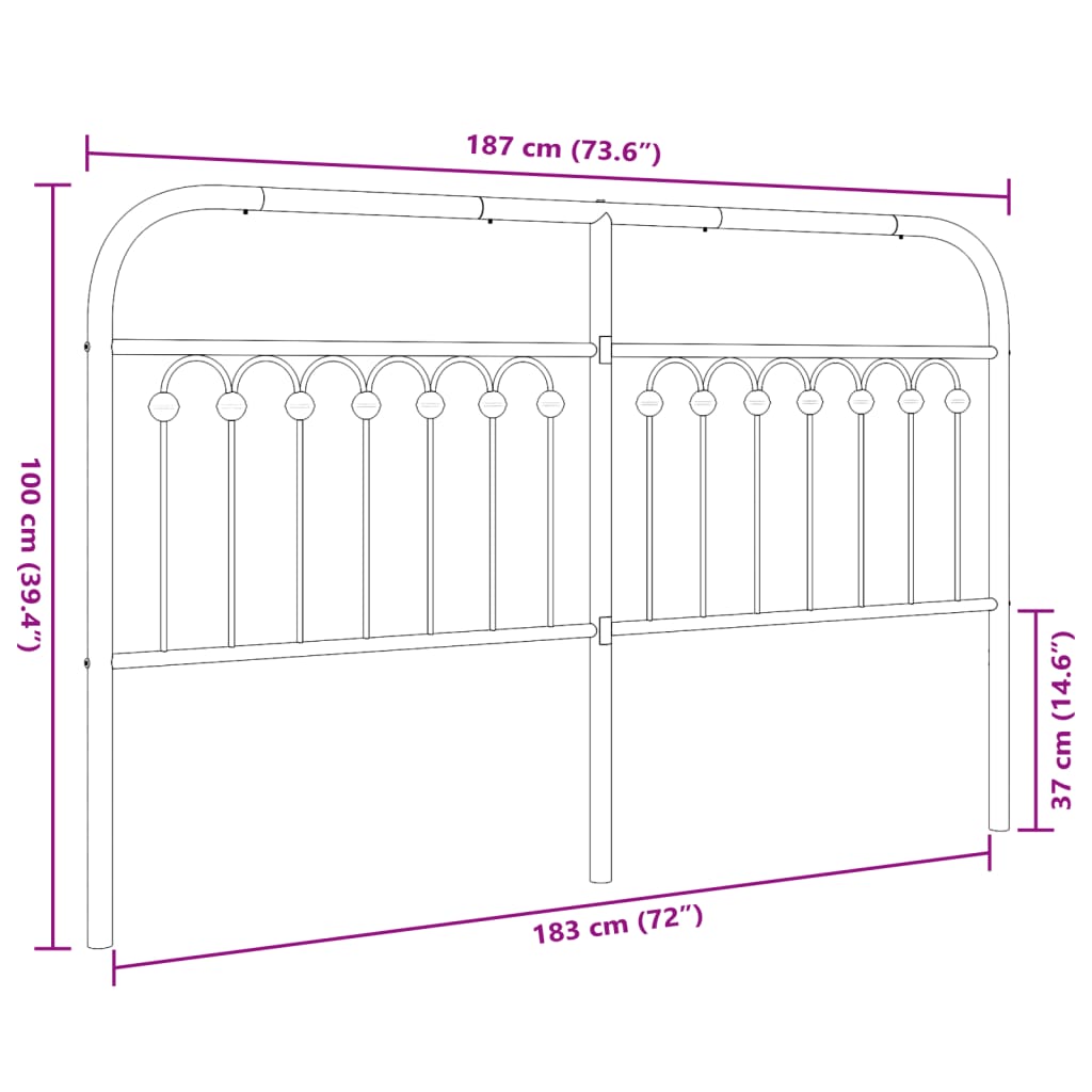 Metal Replace Headboard White 180 cm