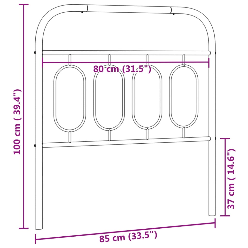 Metal Replace Headboard White 80 cm