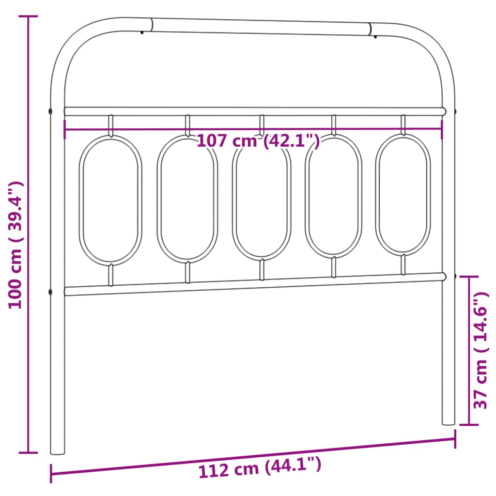 Metal Replace Headboard White 107 cm