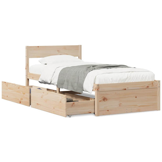 Bed Frame without Mattress 75x190 cm Small Single Solid Wood Pine Bed Frame without Mattress 75x190 cm Small Single Solid Wood Pine