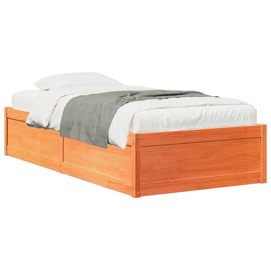 Bed Frame without Mattress Wax Brown 100x200 cm Solid Wood Pine Bed Frame without Mattress Wax Brown 100x200 cm Solid Wood Pine