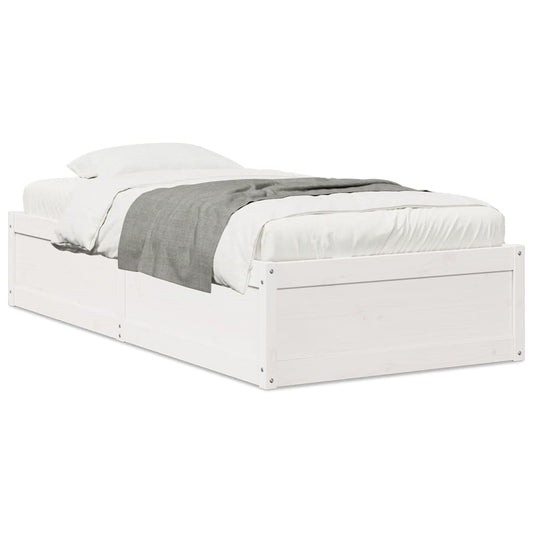 Bed Frame without Mattress White 75x190 cm Small Single Solid Wood Pine Bed Frame without Mattress White 75x190 cm Small Single Solid Wood Pine