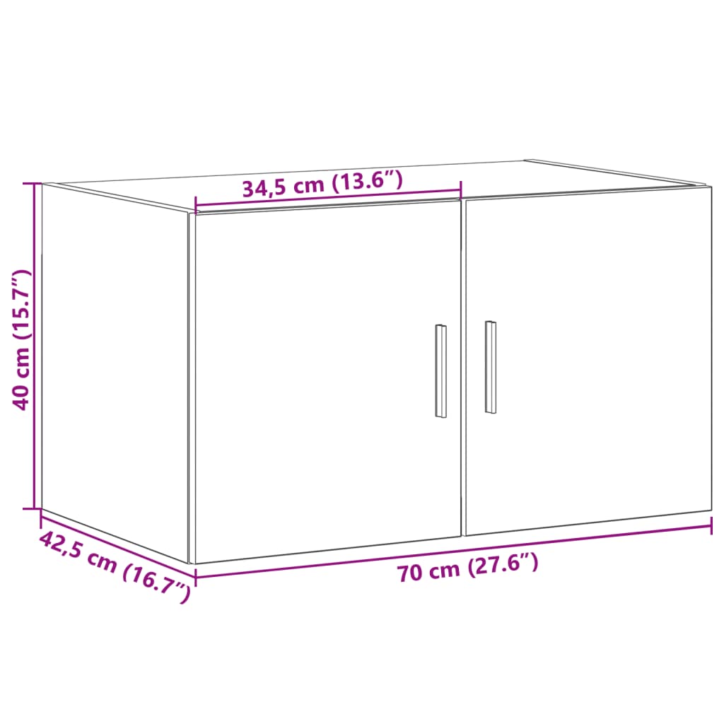 Wall Cabinet Sonoma Oak 70x42,5x40 cm Engineered Wood