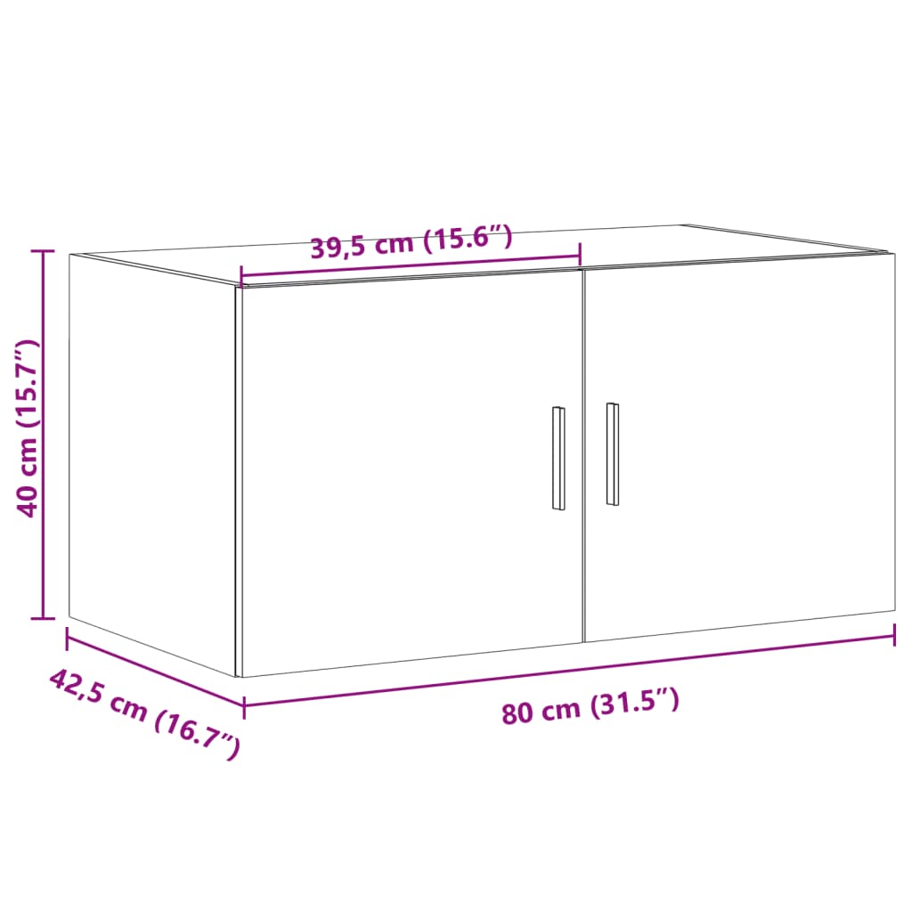 Wall Cabinet Sonoma Oak 80x42,5x40 cm Engineered Wood