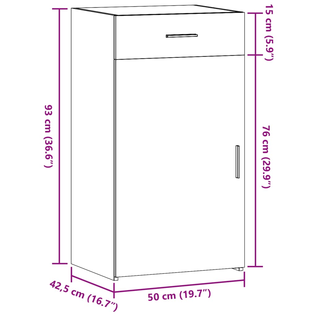 Sideboard Concrete Grey 50x42,5x93 cm Engineered Wood