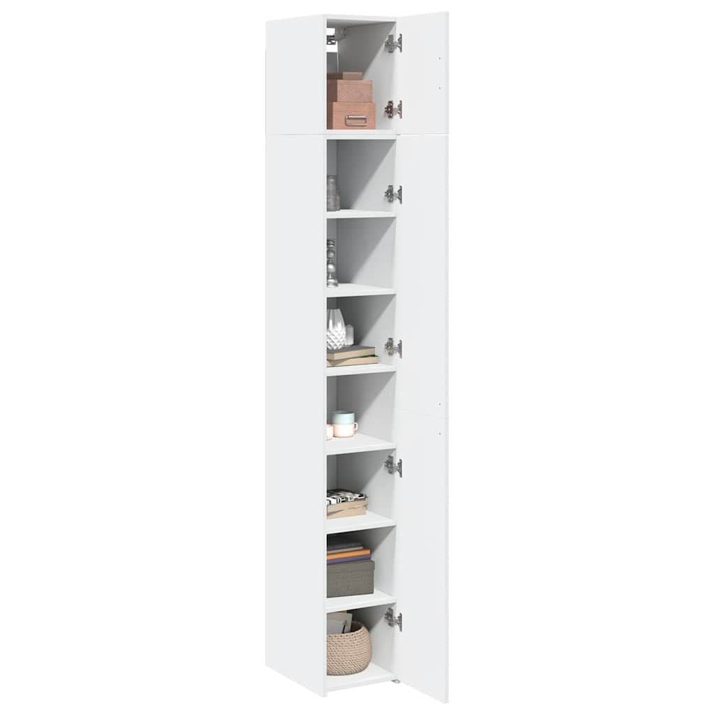 Slim Storage Cabinet White 30x42,5x225 cm Engineered Wood