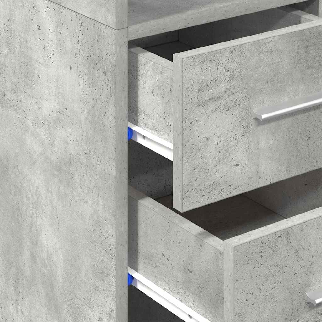 Slim Storage Cabinet Concrete Grey 30x42.5x225 cm