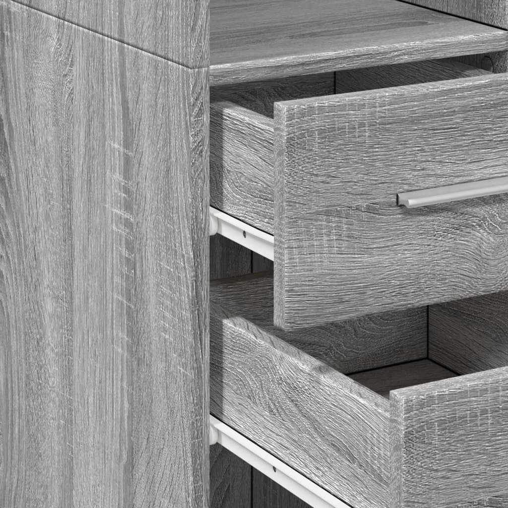 Slim Storage Cabinet Grey Sonoma 40x42,5x225 cm Engineered Wood