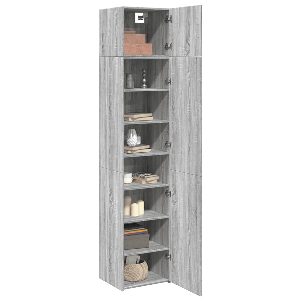 Slim Storage Cabinet Grey Sonoma 45x42,5x225 cm Engineered Wood