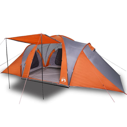 Family Tent Dome 6-Person Grey and Orange Waterproof Family Tent Dome 6-Person Grey and Orange Waterproof