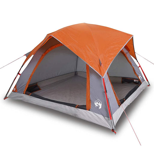 Camping Tent Cabin 4-Person Grey and Orange Waterproof Camping Tent Cabin 4-Person Grey and Orange Waterproof