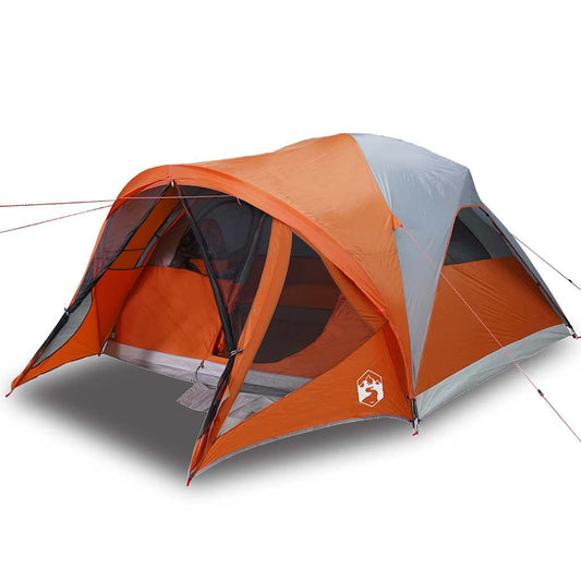 Family Tent Tunnel 6-Person Grey and Orange Waterproof Family Tent Tunnel 6-Person Grey and Orange Waterproof