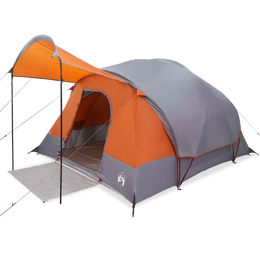 Family Tent Tunnel 8-Person Grey and Orange Waterproof Family Tent Tunnel 8-Person Grey and Orange Waterproof