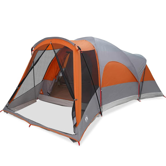 Family Tent Tunnel 8-Person Grey and Orange Waterproof Family Tent Tunnel 8-Person Grey and Orange Waterproof