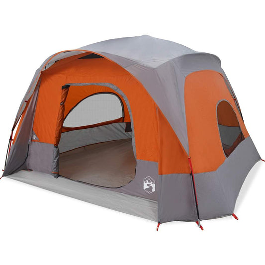 Family Tent Cabin 6-Person Grey and Orange Waterproof Family Tent Cabin 6-Person Grey and Orange Waterproof