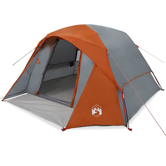 Family Tent Cabin 6-Person Grey and Orange Waterproof Family Tent Cabin 6-Person Grey and Orange Waterproof