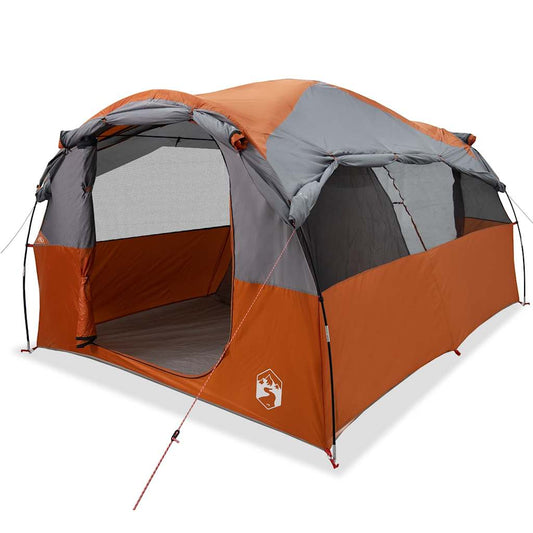 Family Tent Tunnel 6-Person Grey and Orange Water-resistant Family Tent Tunnel 6-Person Grey and Orange Water-resistant