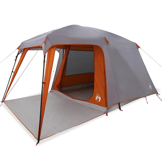 Camping Tent with Porch Dome 5-Person Grey and Orange Waterproof Camping Tent with Porch Dome 5-Person Grey and Orange Waterproof
