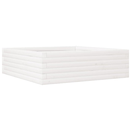 Garden Planter White 80x80x23 cm Solid Wood Pine Garden Planter White 80x80x23 cm Solid Wood Pine