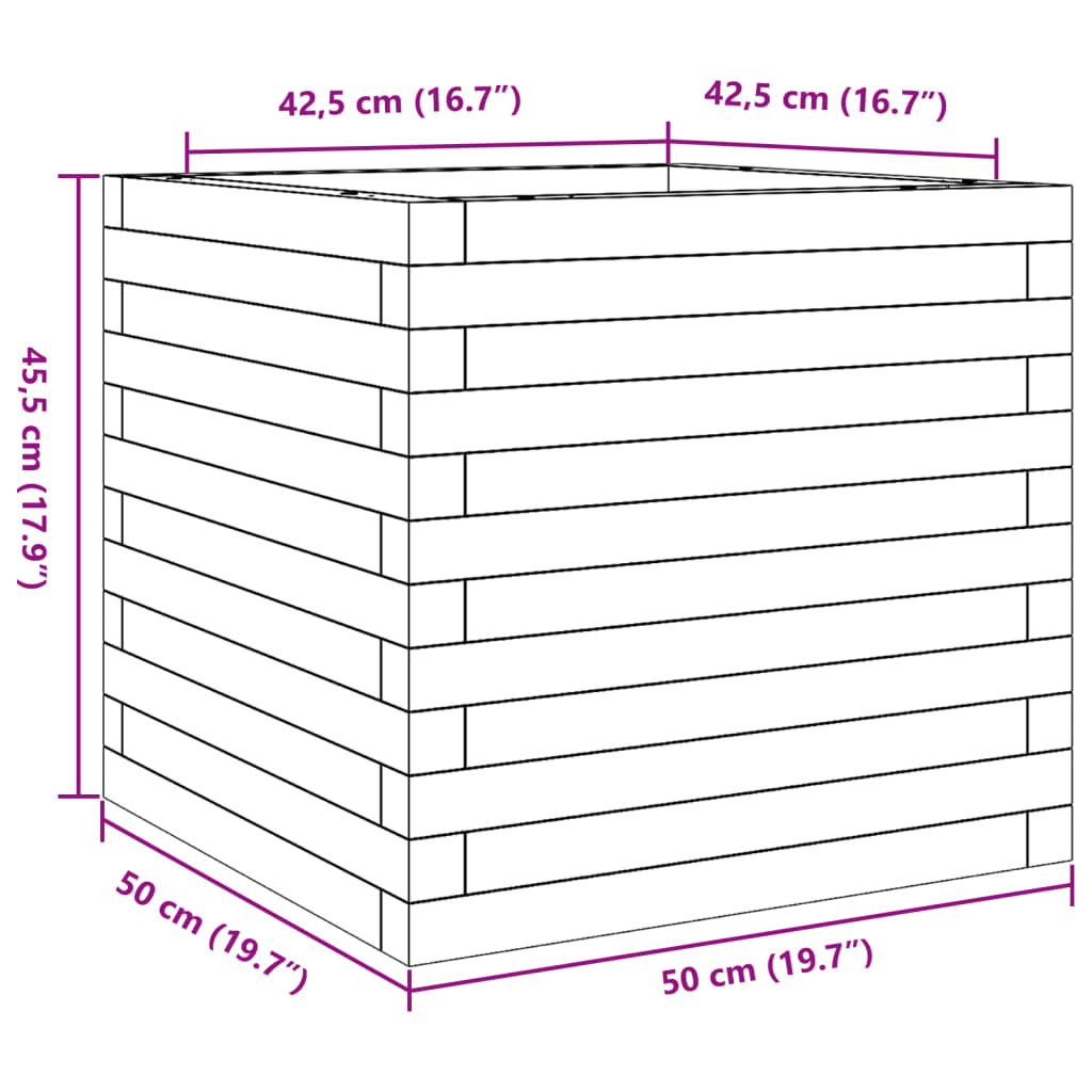 Garden Planter 50x50x45,5 cm Impregnated Wood Pine