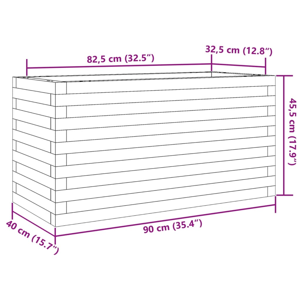 Garden Planter 90x40x45,5 cm Solid Wood Pine