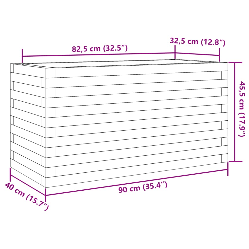 Garden Planter 90x40x45,5 cm Impregnated Wood Pine