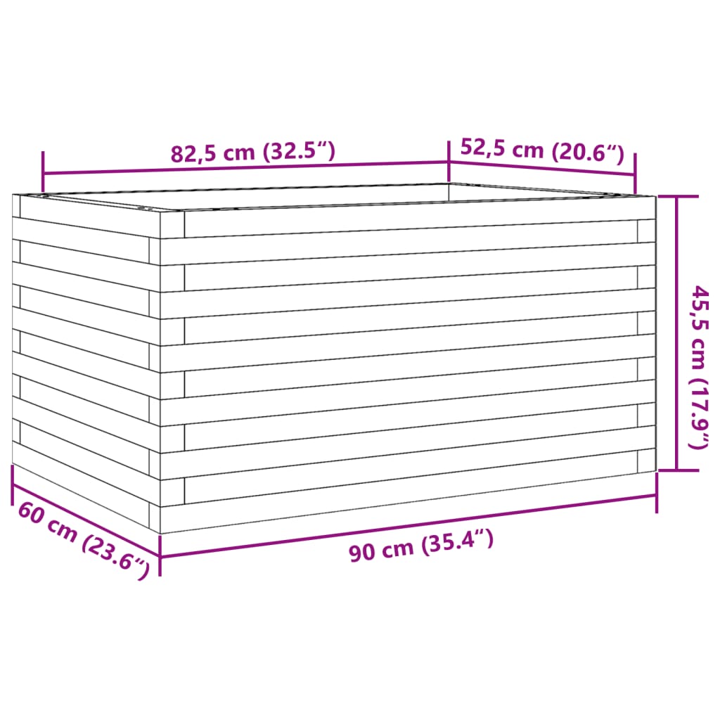 Garden Planter 90x60x45,5 cm Solid Wood Pine