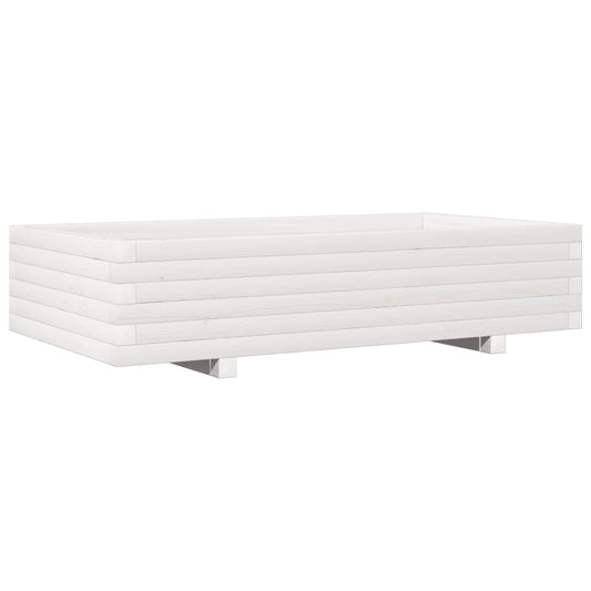 Garden Planter White 110x60x26.5 cm Solid Wood Pine Garden Planter White 110x60x26.5 cm Solid Wood Pine