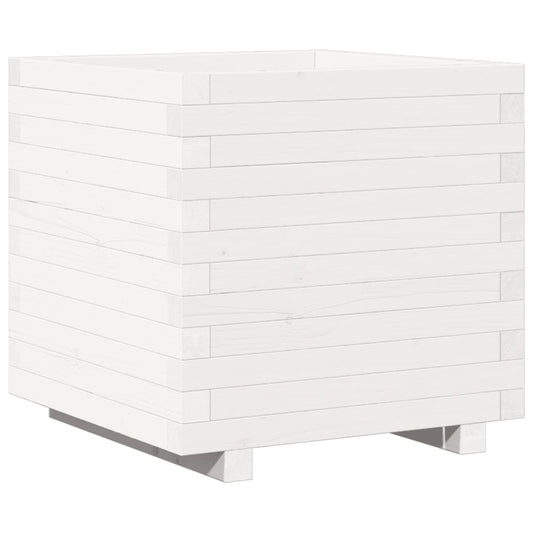 Garden Planter White 50x50x49.5 cm Solid Wood Pine Garden Planter White 50x50x49.5 cm Solid Wood Pine