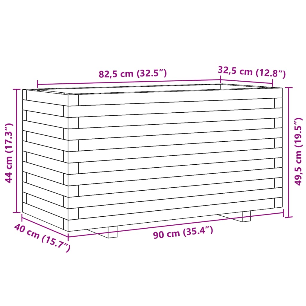Garden Planter 90x40x49,5 cm Solid Wood Pine