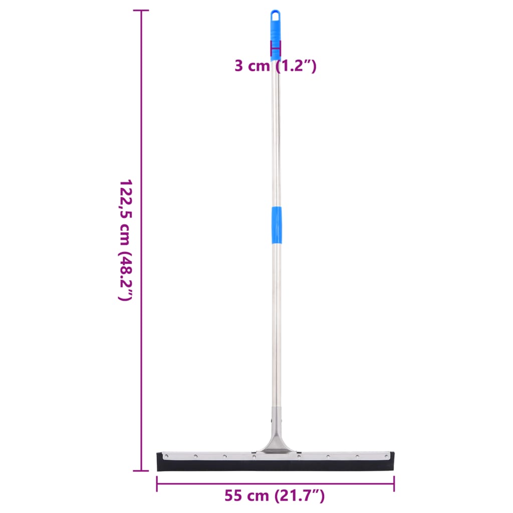 Floor Squeegee 55x122.5 cm Steel and Rubber