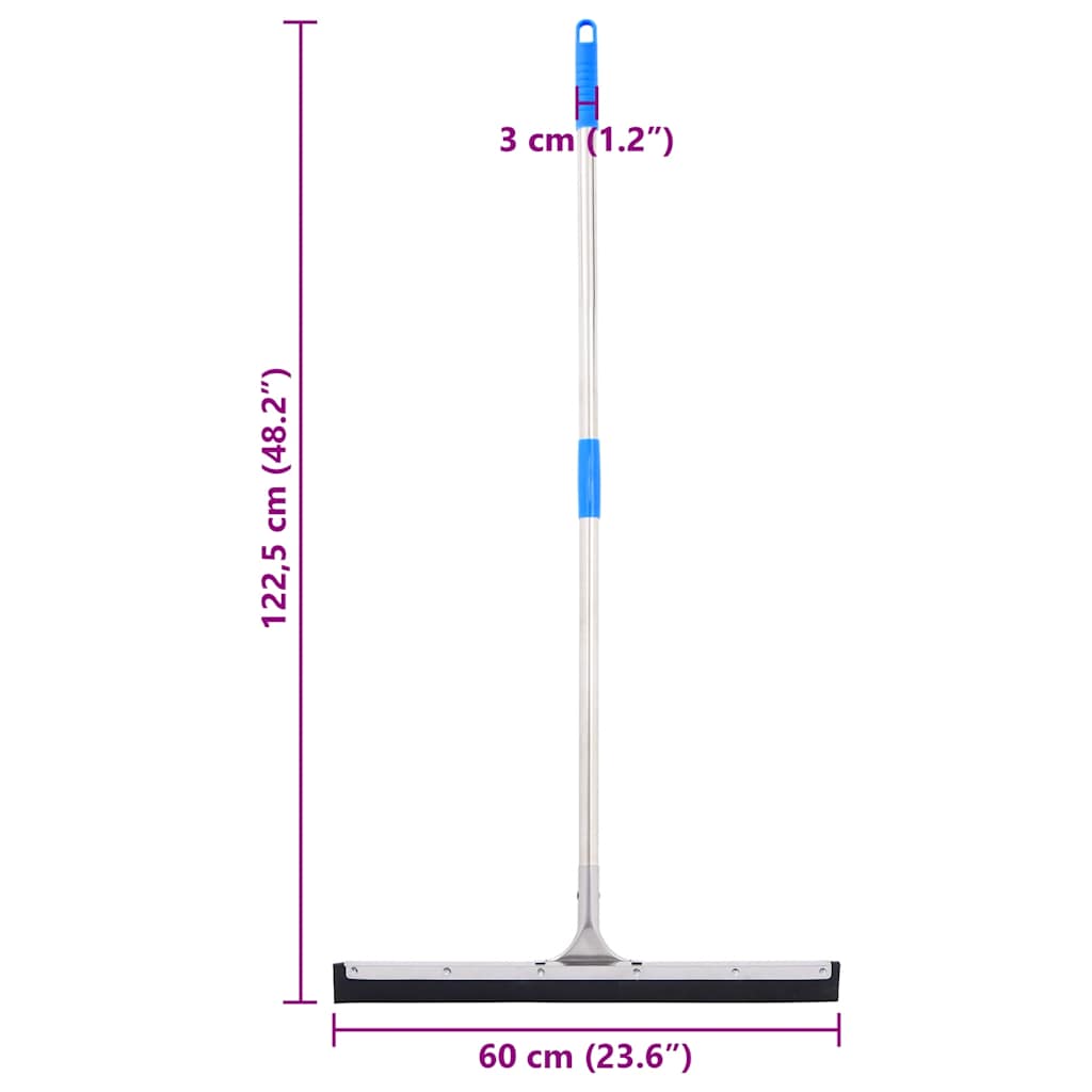 Floor Squeegee 60x122.5 cm Steel and Rubber