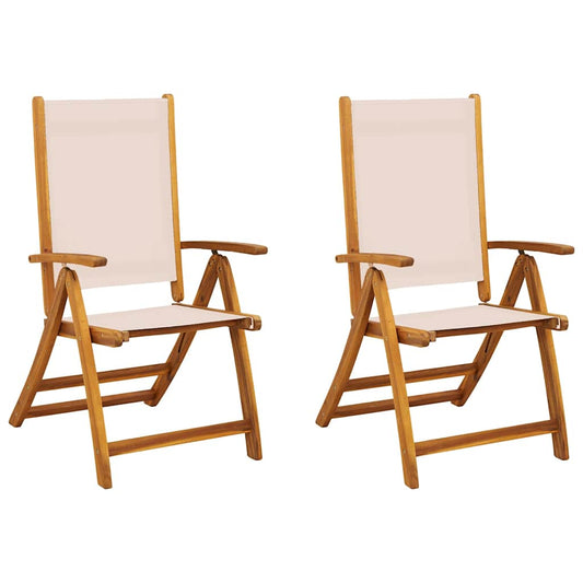 Folding Chairs 2 pcs Solid Wood Acacia and Textilene Folding Chairs 2 pcs Solid Wood Acacia and Textilene